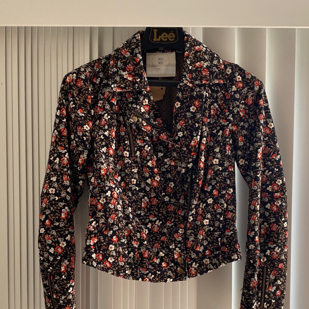 Hei Hei for Anthropologie NWOT Women's Floral Jacket - Black and Red